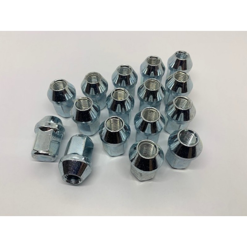 Full Set of Closed Silver Wheel Nuts