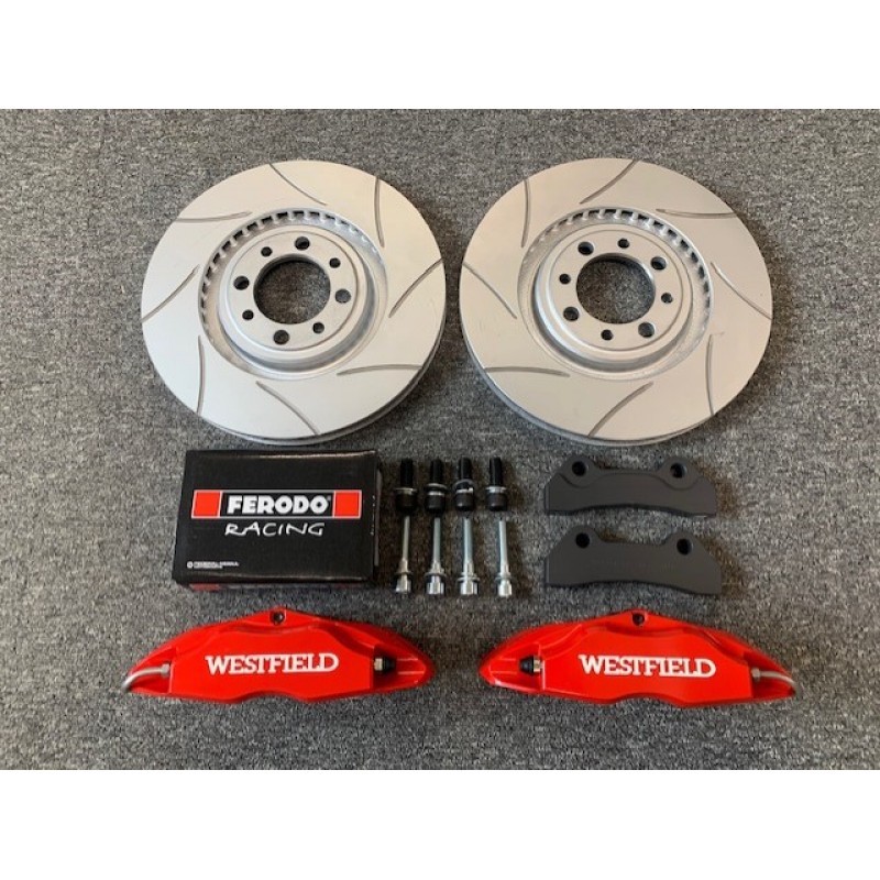 4 Pot Big Brake Caliper and Disc Upgrade Kit Red