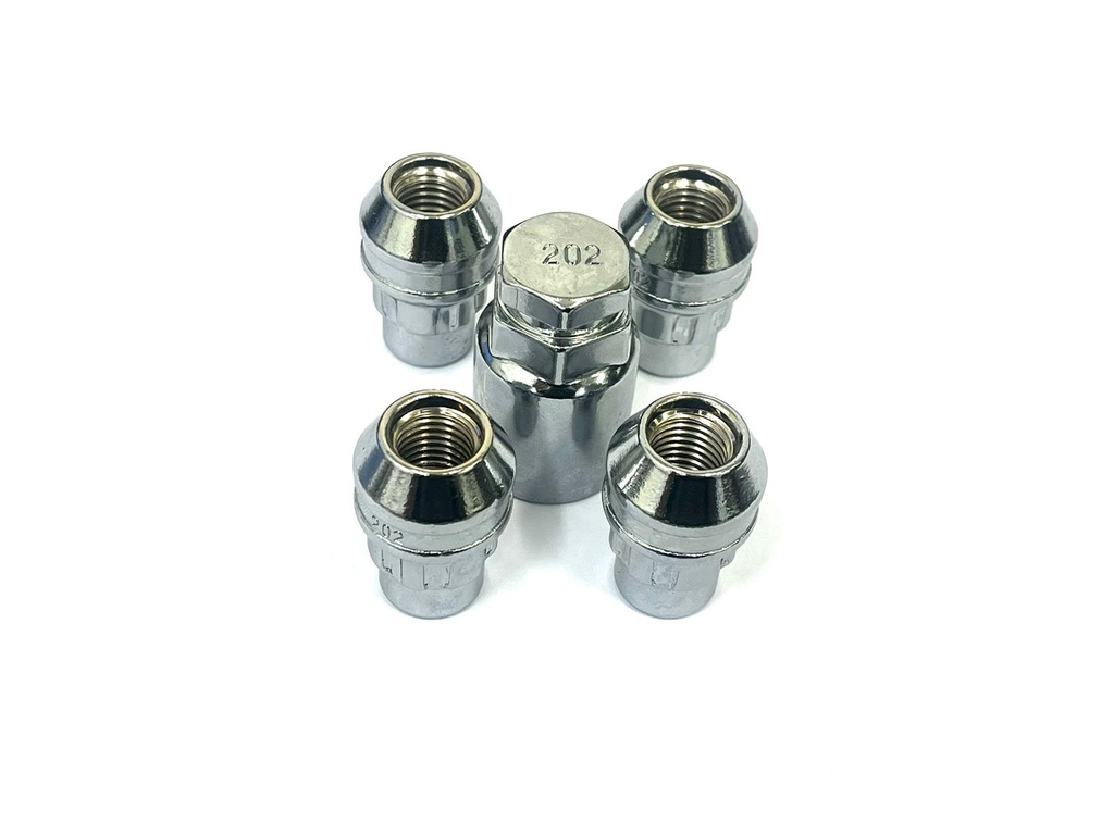 Silver Closed Locking Wheel Nut Set (4)