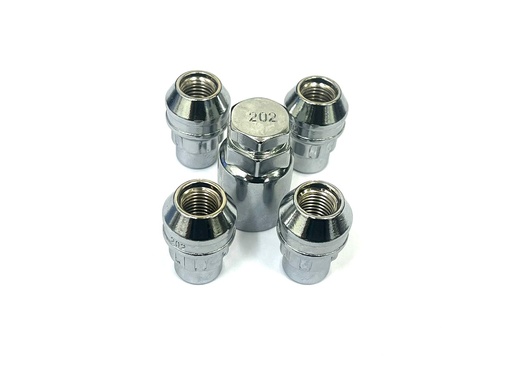 [N2131023] Silver Closed Locking Wheel Nut Set (4)